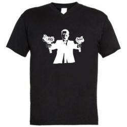 Мужская футболка  с V-образным вырезом Zelensky fuck putin - PrintSalon