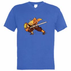 Мужская футболка  с V-образным вырезом Zenitsu Demon Slayer - PrintSalon