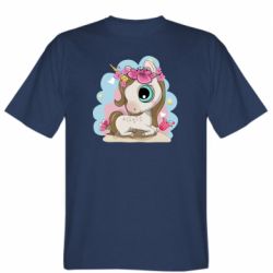 Мужская футболка Stedman Unicorn with flowers - PrintSalon