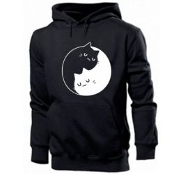 Мужское худи Cute yin yang cats - PrintSalon