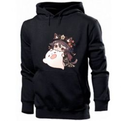 Мужское худи Hu Tao cat - PrintSalon