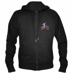 Мужское худи на молнии American cyclist - PrintSalon