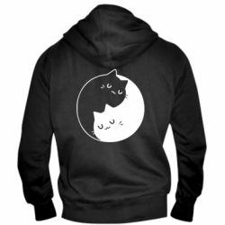 Мужское худи на молнии Cute yin yang cats - PrintSalon