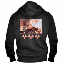 Чоловічі худі на блискавці Kazuha with anemo symbol
