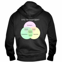 Мужская худи на молнии Кто ты сегодня? - PrintSalon
