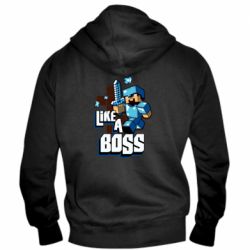 Мужское худи на молнии Minecraft Like a Boss - PrintSalon