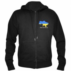 Мужская худи на молнии Pray for peace - PrintSalon