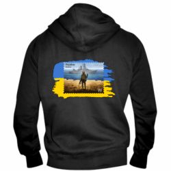Мужская худи на молнии Русский военный корабль! Украина - PrintSalon