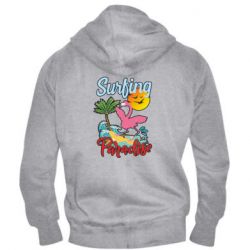 Мужское худи на молнии Surfing Paradise Flamingo - PrintSalon
