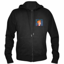 Мужское худи на молнии Suspicious Fry - PrintSalon