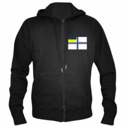 Мужская худи на молнии Военно-морской флаг ВСУ - PrintSalon