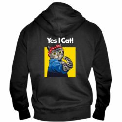 Мужское худи на молнии Yes I Cat - PrintSalon