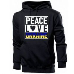 Мужская худи PEACE LOVE UKRAINE - PrintSalon