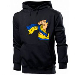 Мужское худи Рука с украинским флагом - PrintSalon