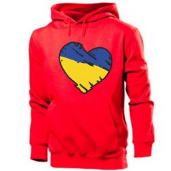 Мужское худи Украина сердце с царапинами - PrintSalon