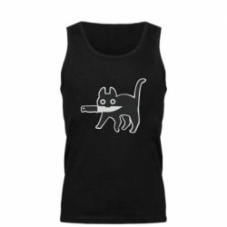 Мужская майка Cat with a knife - PrintSalon