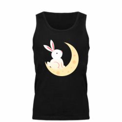 Мужская майка Cute rabbit on the moon - PrintSalon