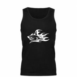 Мужская майка Flaming shark - PrintSalon