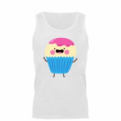 Мужская майка Funny cupcake with smile - PrintSalon