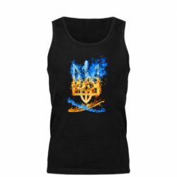 Мужская майка Горящий гербу Украины - PrintSalon