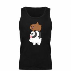 Мужская майка Гризли Панда и Белый - PrintSalon