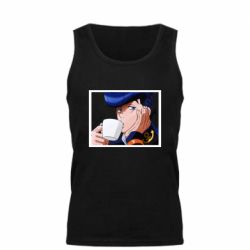 Мужская майка Higashikata Josuke drinking tea - PrintSalon