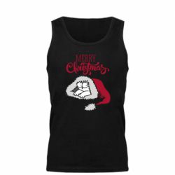 Мужская майка Кот саймона рождество - PrintSalon