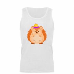 Мужская майка Little hedgehog in a hat - PrintSalon
