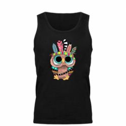 Мужская майка Little owl with feathers - PrintSalon
