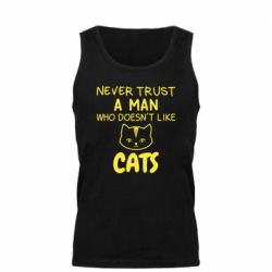 Мужская майка Не любит котов - не доверяй - PrintSalon