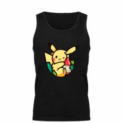 Мужская майка Pikachu with ketchup - PrintSalon