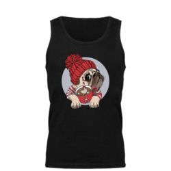 Мужская майка Pug And Coffee - PrintSalon