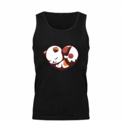 Мужская майка Сердечко. Котик и собачка - PrintSalon