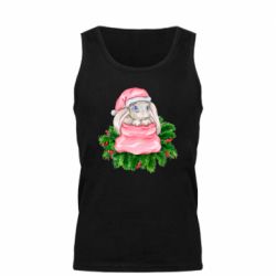 Мужская майка Заяц Новогодний - PrintSalon