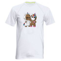 Мужская футболка для спорта Baby Groot And Unicorn - PrintSalon