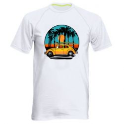 Мужская футболка для спорта Car and sunset - PrintSalon