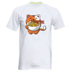 Мужская футболка для спорта Cat and Ramen - PrintSalon