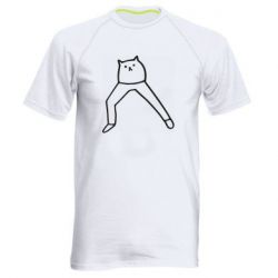Мужская футболка для спорта Cat in pants - PrintSalon