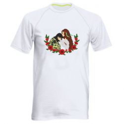 Чоловіча спортивна футболка Дівчина цілує солдата - PrintSalon