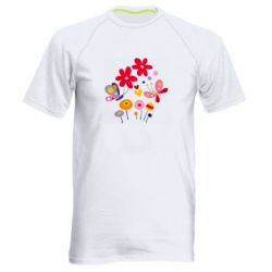 Мужская футболка для спорта Flowers and Butterflies - PrintSalon