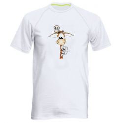 Мужская футболка для спорта Giraffe Owl and Mouse - PrintSalon