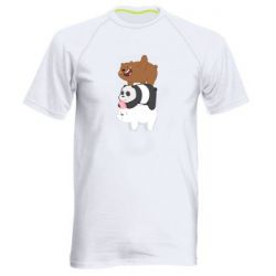 Мужская футболка для спорта Гризли Панда и Белый - PrintSalon