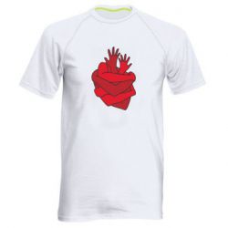 Мужская футболка для спорта Heart out of hands - PrintSalon