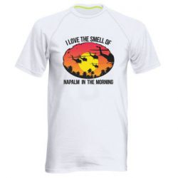 Мужская футболка для спорта I love the smell napalm, in the morning - PrintSalon