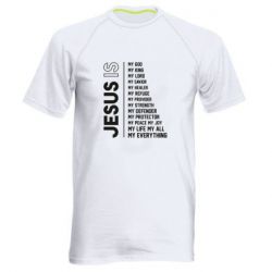 Мужская футболка для спорта Jesus is - PrintSalon