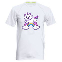 Мужская футболка для спорта Котик-единорог - PrintSalon