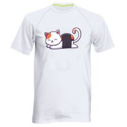 Мужская футболка для спорта Котик-суши - PrintSalon