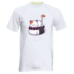 Мужская футболка для спорта Котик. Суши-кровать