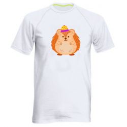 Мужская футболка для спорта Little hedgehog in a hat - PrintSalon
