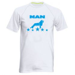 Мужская футболка для спорта Man lion and stars - PrintSalon